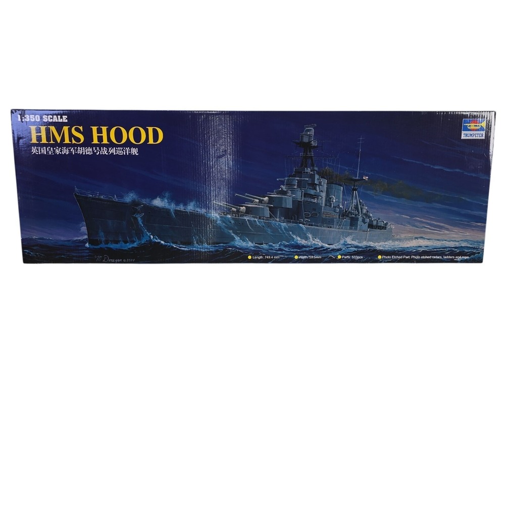 Trumpeter 1/350 05302 HMS Hood Battle Cruiser WWII Ship NEW Open Parts Sealed
